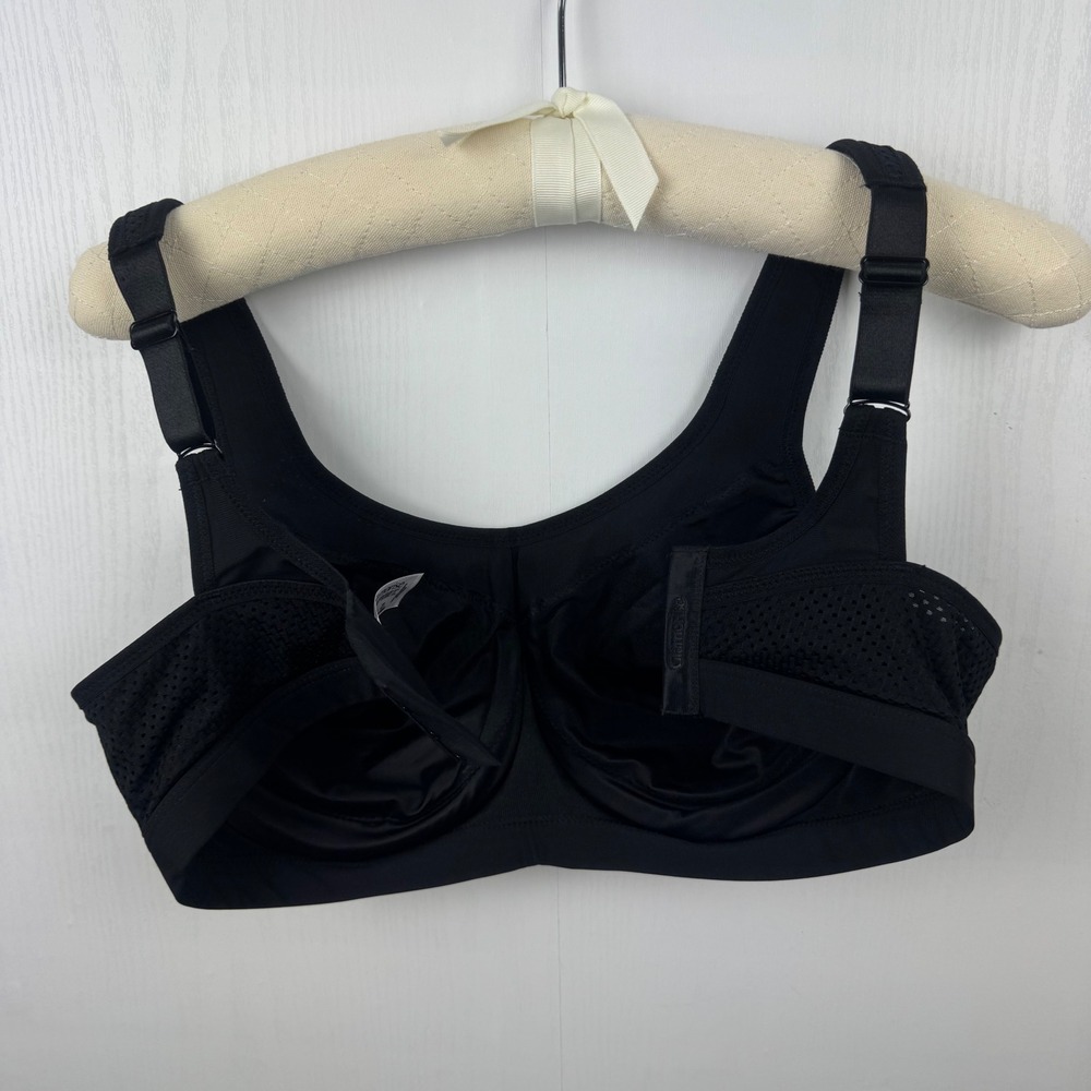 Glamorise Sport 36D Sports Bra‎ Black Underwire High Impact Back Closure 9066 - Picture 10 of 13